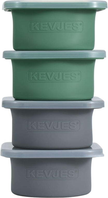 PLUS-1000ml Pizza Dough Proofing Box for DIY Artisan Pizza, Food Grade Silicone Stackable Containers with Lids. Freezer, Fridge