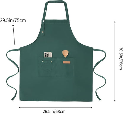 Tosewever Art Aprons for Women Painting Pottery Baking, Mens Buckle Straps Kitchen Apron with Pockets for Chef Cooking