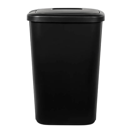 13.3 Gallon Trash Can, Plastic Touch Top Kitchen Trash Can, Black