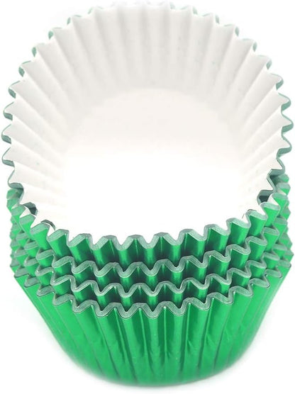 Standard Green Foil Cupcake Liners Muffin Baking Cups for Party and More, 100-Count