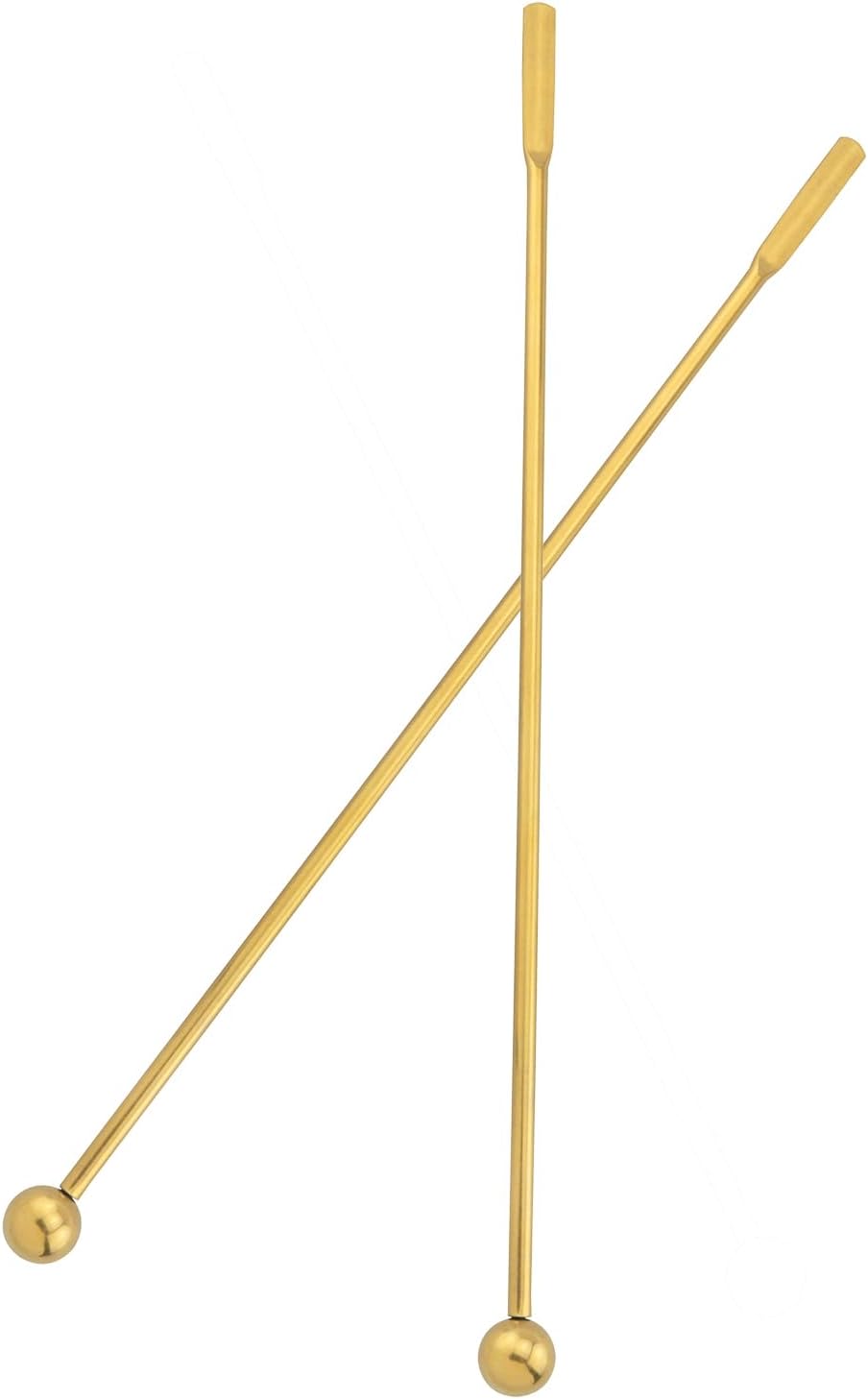4PCS Stainless Steel Ball Stirring Stick Coffee Cocktail Drinks Milk Tea Bar Metal Stirrer Gold Length 7.5 inches