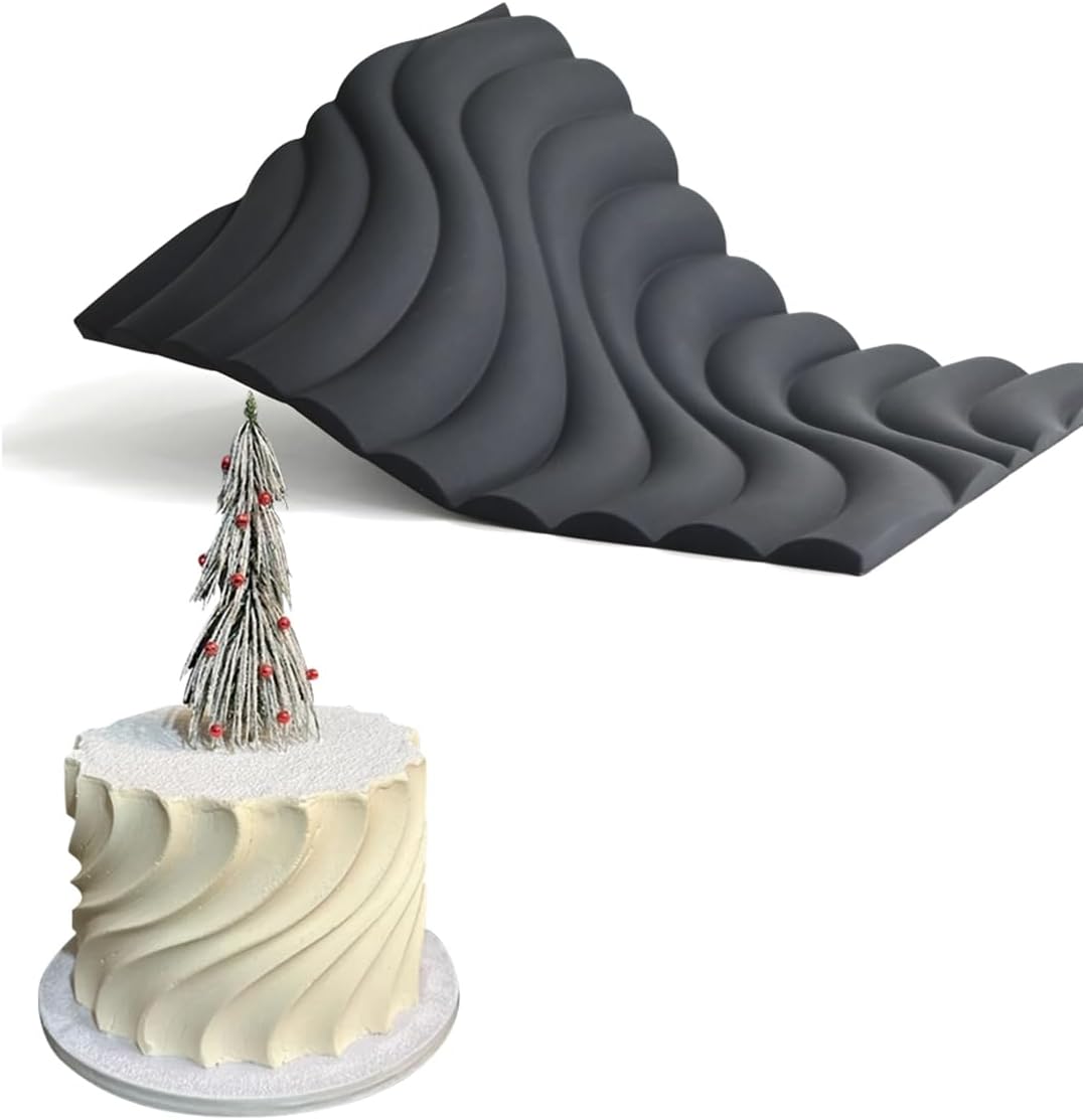 mostsom Fondant Silicone Mold for Cake Decoration Cake Border Downsand Pattern Impression Mat Fondant Embossing Stencil for DIY Cookies, Cupcakes