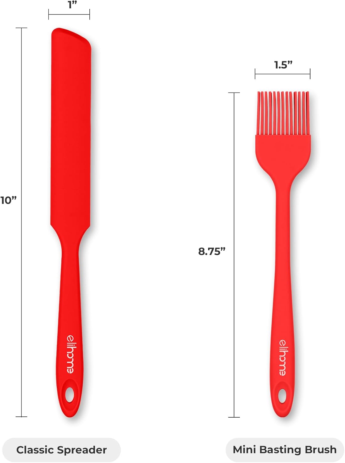 Elihome Mini Silicone Basting Pastry Brush, Cooking Brush for Oil Sauce Butter Marinades, Food Brushes for BBQ Grill Kitchen Baking