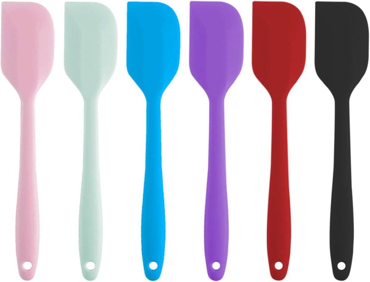 Silicone Spatula Set 6 Pack 8.5 inch Small Rubber Spatula Heat Resistant Mini Silicone Spatula Non-Stick Flexible for Baking Cooking Mixing and
