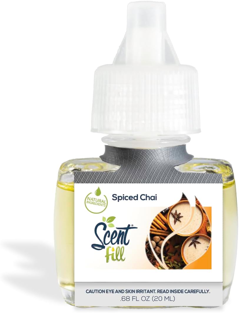 Scent Fill Spiced Chai Plug in Air Freshener, 4 Scented Oil Refills