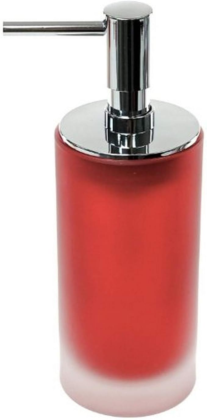 Gedy Tiglio Free Standing Glass Soap Dispenser, Red