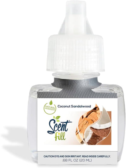 Scent Fill Coconut Sandalwood Plug in Air Freshener, 4 Scented Oil Refills