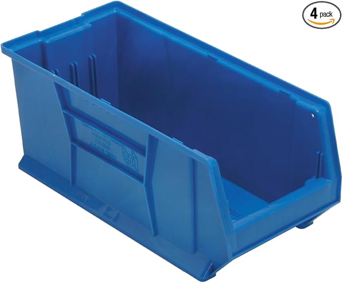 Quantum Storage QUS953 Plastic Stacking Hulk Container - 23-7/8" x 11" x 10" - 4 Pack