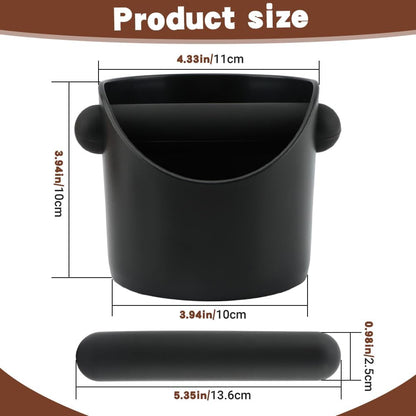 Espresso Knock Box 4.3 Inch Small Coffee Grounds Bin with Removable Knock Bar Non Slip Base Splash Proof Mini Knock Box for Home Cafes Restaurants