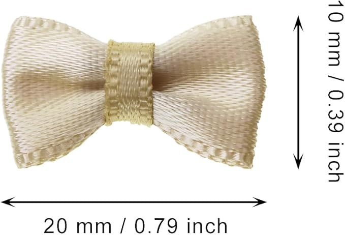 Tupalizy Mini Satin Ribbon Bows Small Craft Sewing Fabric Bows for Christmas Decoration Bow Ties Scrapbook Gift Bags Boxes Greeting Invitation Cards Wedding Party Favor, 20x10mm, 50PCS (Coffee)
