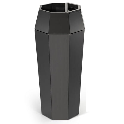 Dyna-Living Commercial Heavy-Duty Trash Cans Outdoor Garbage Can with Lid Large Trash Cans with Inside Cabinet for Patio, Black Stainless Steel Garbage Can Commercial Indoor Trash Bin for Lobby