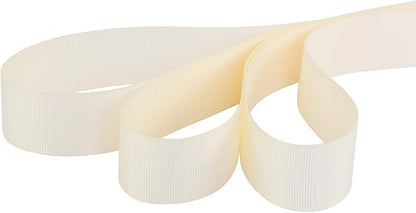 Ribbonitlux 1" Wide Solid Grosgrain Ribbon 25 Yards (810-Ivory）, Set for Gift Wrapping, Party Decor, Sewing Applications, Wedding and Craft