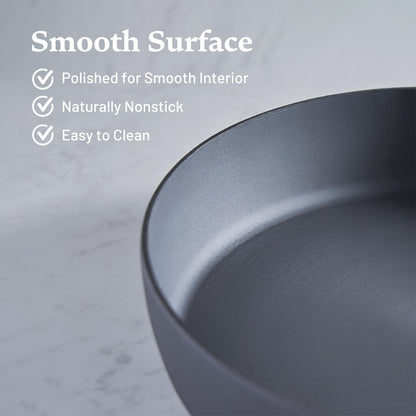 Flambo Skillet #10 - Naturally Non-Stick 10 Inch Pre-Seasoned Cast Iron Frying Pan - Smooth Nonstick Finish for Grilling, Frying, Sauteing, Searing, Baking - Use on Oven, Stove, Grill, or Campfire
