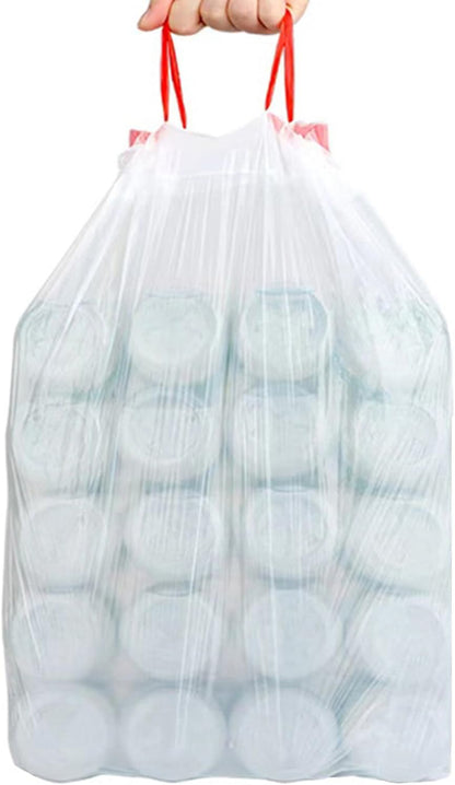 Trash Bags 17-18 Gallon Drawstring Garbage 26x33 inches Heavy Duty Plastic Garbage Bags for Household Kitchen Bedroom Bathroom Living room Office Restaurant Thickened Stretchy (108 Count)