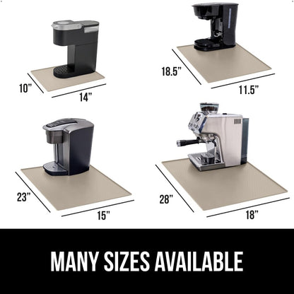 GORILLA GRIP Silicone Coffee Mat, Espresso Drink Bar Station Accessories, Waterproof Heat-Resistant Dish Drying Mats, Stay in Place on Kitchen Counter, Home Kitchen Decor Essentials, 11.5x18.5, Almond
