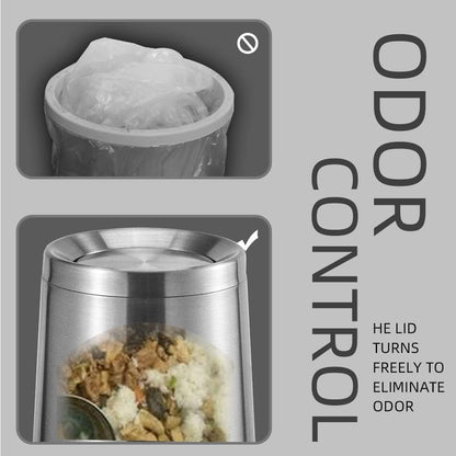 Household Swing Bathroom Trash Can，Brushed Stainless Steel，10 L/3 Gallen，Garbage Can with Flipping Lid， for Indoor or Commercial Use, Kitchen,Modern，Living Room,Bedroom