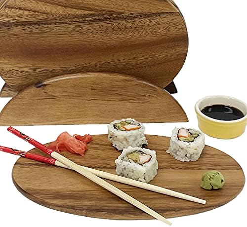 Woodard &amp; Charles 6 Acacia Wood Serving Boards w/Stand, 7 Pc, 10 Pack