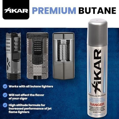 Xikar Premium Butane Fuel Refill with 0 Impurities 1.9oz 4 Pack (100ml) - Premium Quality Fuel for Jet Flame Lighters and Torches - High Altitude Formula