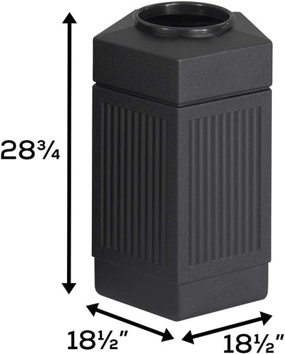 Safco Canmeleon Trash Can, 30 Gallons, Indoor and Outdoor Use, Durable & Weather-Resistant Commercial Garbage Can, Black