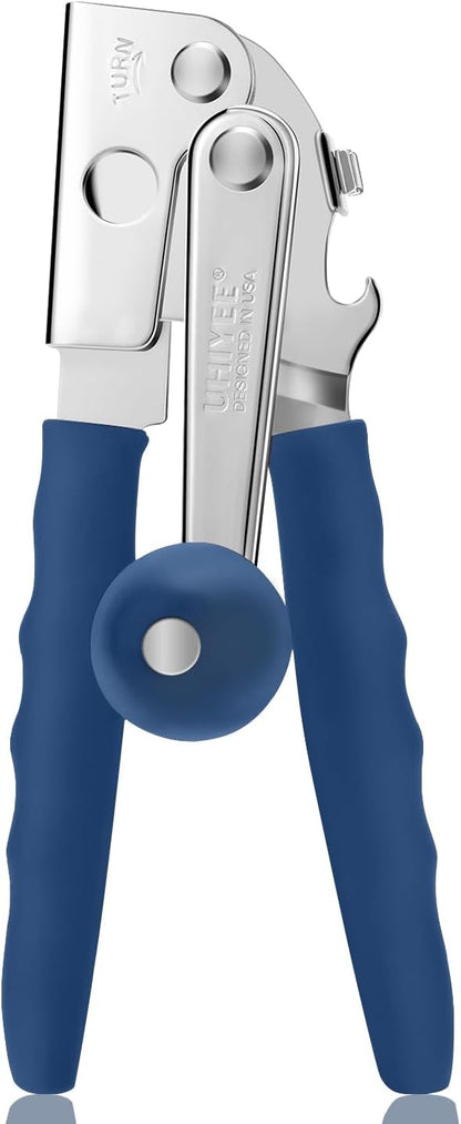 Commercial Can Opener, Uhiyee Hand Crank Can Opener Manual Heavy Duty with Comfortable Extra-long Handles, Oversized Knob