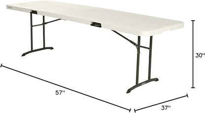 Lifetime 80882 Commercial Fold in Half Table, 8 Feet, 2 Pack, Almond