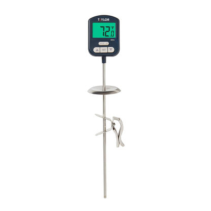 Taylor Digital Premium High Heat Resistant Candy Thermometer, Meat, Deep Fry, Brewing, and Craft Thermometer, with pan/Kettle Clip and Heat Shield