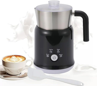 Electric Milk Frother Has Hot and Cold Functions 700-ml Split Stainless Steel Automatic Milk Frother and Steamer with Transparent Lid, Anti-Dry
