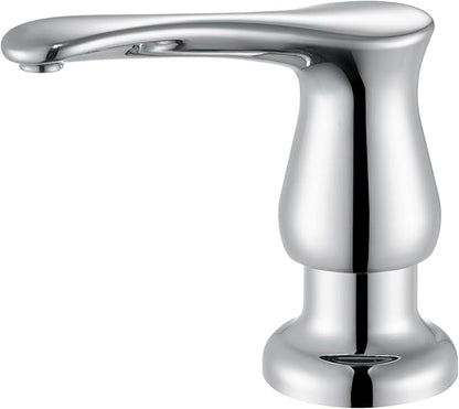 GAGALIFE Kitchen Sink Soap Dispenser Chrome, Built in Soap Dispenser with 13 OZ Bottle, Refill from The Top, Liquid Dispenser for Kitchen Sink