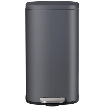 AthLike Trash Can, Stainless Steel Kitchen Garbage Can, Step Waste Bin with Hinged Lid and Removable Inner Bucket, Soft-Close, Dustbin for Bathroom Bedroom Living Room Home (Grey, 8 Gal)