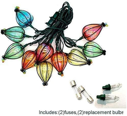 DOGHLY 11FT Fairy String Lights with 10 Color Bulbs Decorations, Outdoor Tropical Beach Theme Lights Patio String Lights for Party Camping Wedding Decor, UL Listed, Connectable,1 Pcs