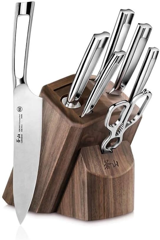 Cangshan N1 Series 1022612 German Steel Forged 8-Piece Knife Block Set, Walnut