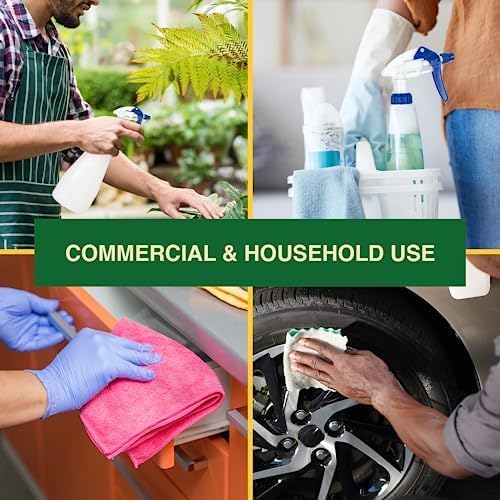 Heavy Duty 32oz Plastic Spray Bottles for Cleaning - Large Empty Industrial Bottles for Gardening Solutions, Vinegar, Chemicals, Professional Cleaners - Adjustable Sprayer Nozzle - Blue 2 Pack