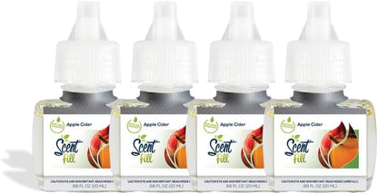 Scent Fill Apple Cider Plug in Air Freshener, 4 Scented Oil Refills