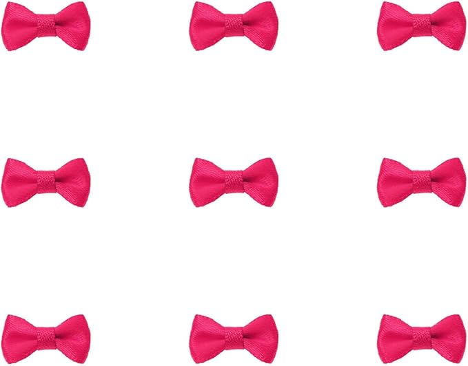 Tupalizy Mini Satin Ribbon Bows Small Craft Sewing Fabric Bows for Christmas Decoration Bow Ties Scrapbook Gift Bags Boxes Greeting Invitation Cards Wedding Party Favor, 20x10mm, 50PCS (Rose Red)