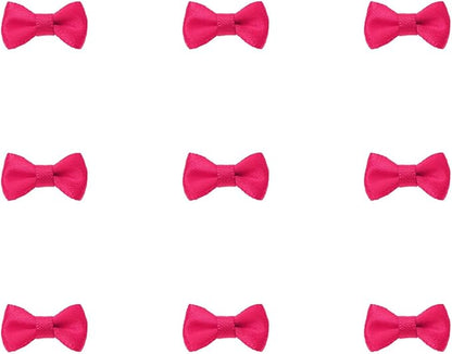 Tupalizy Mini Satin Ribbon Bows Small Craft Sewing Fabric Bows for Christmas Decoration Bow Ties Scrapbook Gift Bags Boxes Greeting Invitation Cards Wedding Party Favor, 20x10mm, 50PCS (Rose Red)