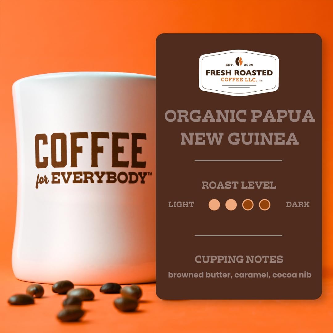Fresh Roasted Coffee, Organic Papua New Guinea K-Cup Pods for Keurig Brewers, Medium Roast, USDA Organic, Kosher, 24 Count (Pack of 1)