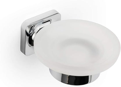 Croydex Flexi-Fix Easy to Fit Shoreditch Soap Dish and Holder with Zinc Alloy Construction, Chrome