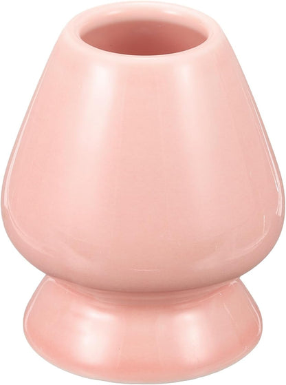 HARFINGTON Ceramic Chasen Stand 70mm Matcha Whisk Holder Teas Set Whisks Stand Traditional Matcha Tea Chasen Holder Tea Set Accessories for Tea Tasting, Light Pink