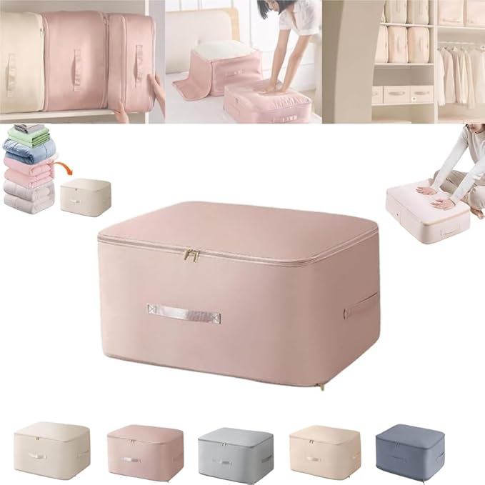 Ultra Space Saving Self Compression Organizer,2024 NEW Heavy Duty Moving Bags,Storage Tote for Space Saving,Self Compression Moving Organizer Bags for Comforters,Clothes,Blankets(Pink,XL)