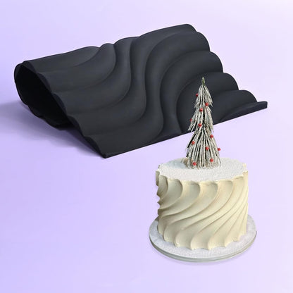 mostsom Fondant Silicone Mold for Cake Decoration Cake Border Downsand Pattern Impression Mat Fondant Embossing Stencil for DIY Cookies, Cupcakes