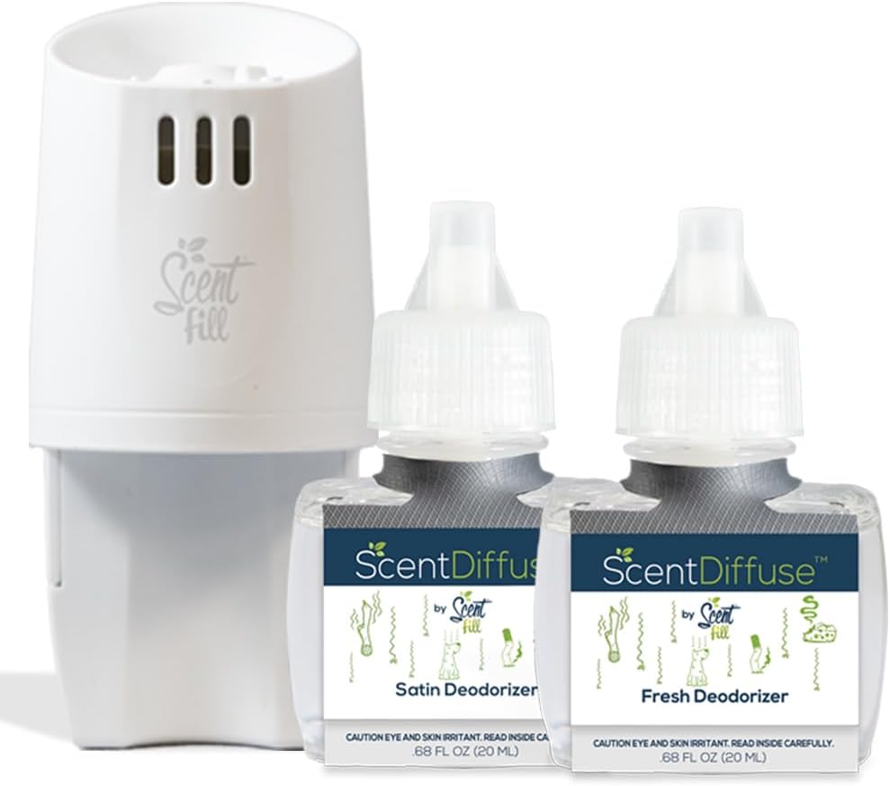 ScentDiffuse Deodorizing Starter Kit, 2 Refills + Diffuser