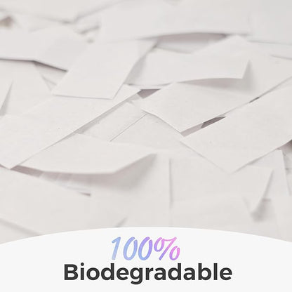 1.2LBS Confetti, White Biodegradable Confetti - Rectangular Fluttering Tissue Paper Confetti for Cannon and Launcher use – Parties, Concerts and Weddings for Events (ivory white)