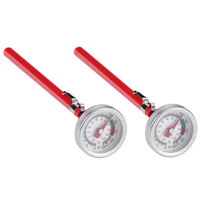 2 Pack Instant Read Pocket Milk Frothing Thermometer with1 inch Dial 5 inch Probe Clip,Best Instant Read Food for The Coffee Drinks