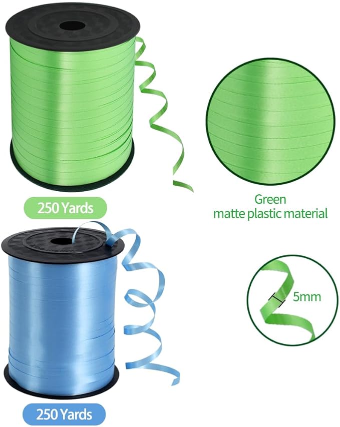 TONIFUL 500 Yards Curling Ribbon-Balloon Ribbon-Balloon String for Art&Craft Decor,Gift Wrapping,Ribbons and Bows for Christmas New Year Birthday Gifts Graduation Supplies (Light Blue and Light Green)
