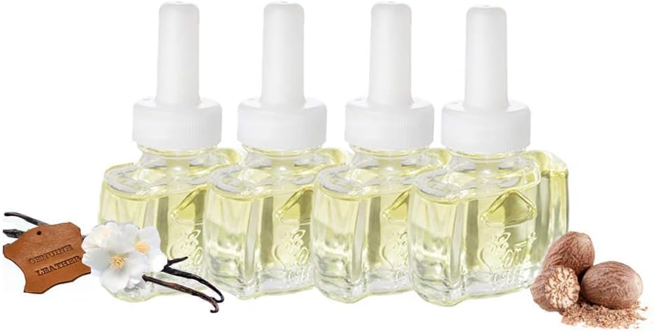 Scent Fill Vanilla Suede Plug in Air Freshener Refills, 4 Scented Oil Refills