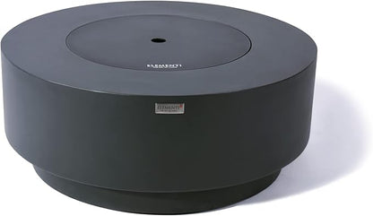 Elementi+ | Nimes Gas Fire Pit Cast Concrete 40" Dia. Round Fire Table, Outdoor Fire Pit Electronic Ignition | Canvas Cover, Fire Glass and Burner Lid Included | Dark Gray | Natural Gas