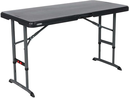 LIFETIME 4-Foot Commercial Adjustable Folding Table, Black