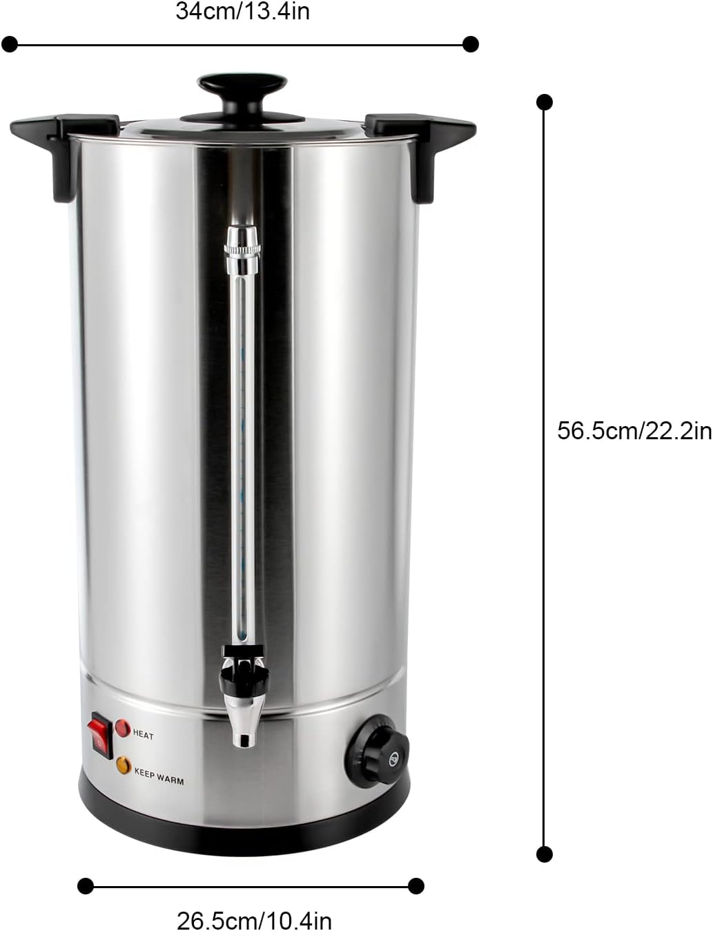 25L/6.6gal Commercial Coffee Urn, Gallon Double Wall Commerical Coffee Maker, 150 Cup Commercial Grade Stainless Steel Percolate Coffee Maker for