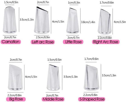 Hendiy 7Pieces/set Cake Decorating Tips Set Cream Icing Piping Fondant Rose Nozzle Pastry Tools Fondant Decorating Tools