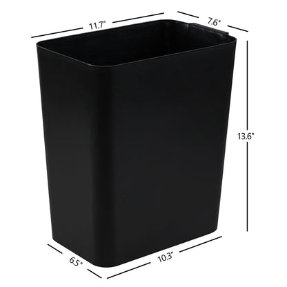 3-Pack 4.5 Gallon Plastic Small Trash Can Wastebasket, Black Garbage Container Basket